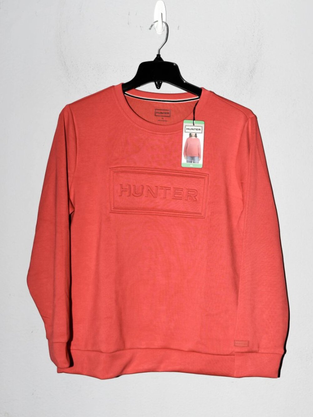 NEW Hunter Women Embossed Logo Pullover Top Sweatshirt